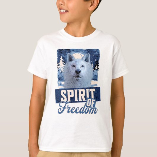 Arctic Wolf Geest van Vrijheid T-shirt (Voorkant)