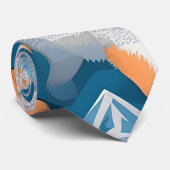 Arctic Wolf geometrisch kleurrijk patroon op maat Stropdas (Opgerold)