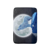 Arctic Wolf Howling op een Wintermaan Badmat (Voorkant Verticaal)