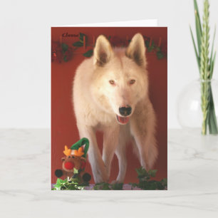 Arctic Wolf-kerstkaart Feestdagen Kaart