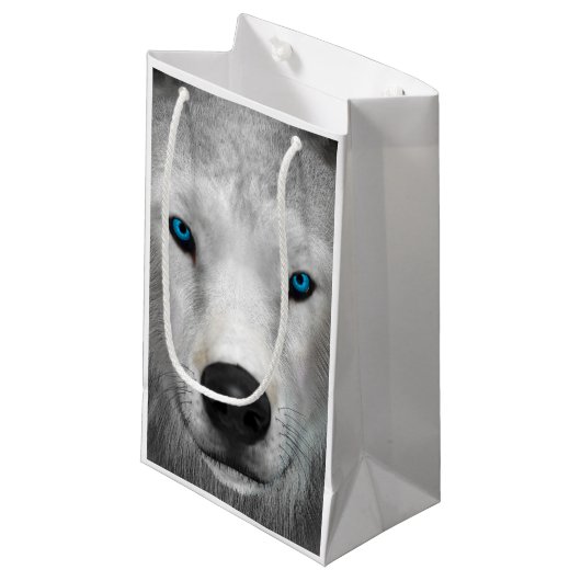 Arctic Wolf Klein Cadeauzakje (Voorkant Gekanteld)