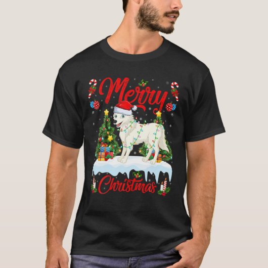 Arctic-Wolf Lover Xmas Lighting Santa Arctic-Wolf T-shirt (Voorkant)