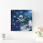 ARCTIC WOLF MOON STRIDER VIERKANTE KLOK (Huis)