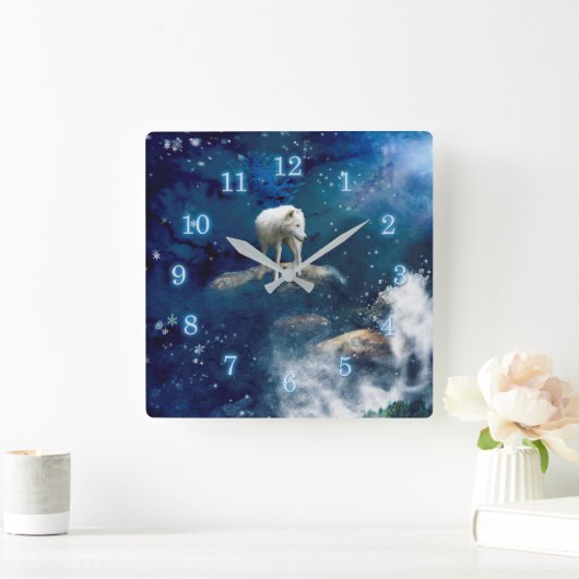 ARCTIC WOLF MOON STRIDER VIERKANTE KLOK (Huis)