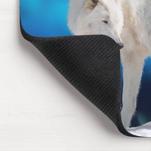 Arctic Wolf & Noorderlicht II Fantasy Mousepad Muismat (Hoek)
