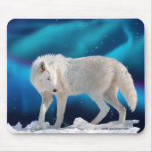 Arctic Wolf & Noorderlicht II Fantasy Mousepad Muismat (Voorkant)
