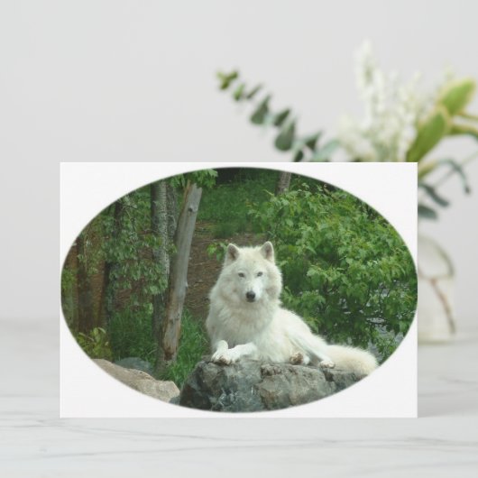 Arctic Wolf-uitnodiging Kaart (Staand voorkant)