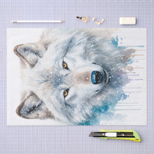 Arctic Wolf Waterverf Tissuepapier (Craft)