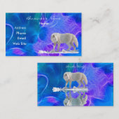 Arctic Wolf Wildlife Fractal-effect Visitekaartje (Voorkant / Achterkant)