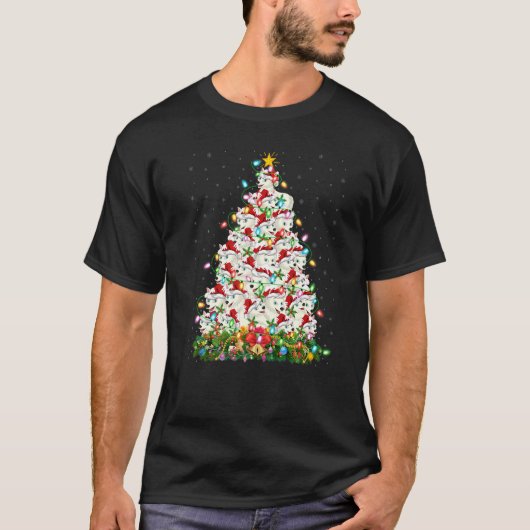 Arctic Wolf  Xmas Lights Arctic Wolf Christmas Tre T-shirt (Voorkant)