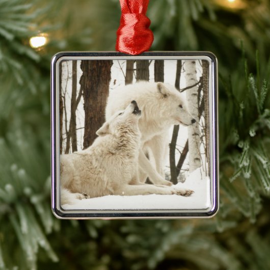 Arctic Wolves Metal Ornament (Boom)
