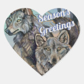 Arctic Wolves~Sason Greetings Heart Sticker (Voorkant)