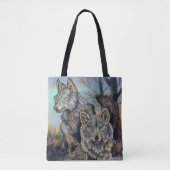 Arctic Wolves Wintery Canvas tas (Voorkant)