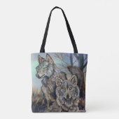 Arctic Wolves Wintery Canvas tas (Achterkant)