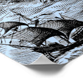 Arctic Zee Monster en Sailing Ship Poster (Hoek)