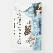 Arctisch Avontuur Verjaardags Welkom Spandoek (Verticaal)