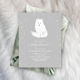 Arctisch Baby shower voor de neutraal grijze winte Kaart