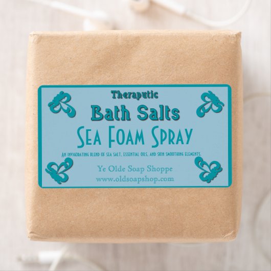 Arctisch blau aanpasbare zelfgemaakte badzouten etiket (Insitu)