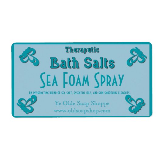 Arctisch blau aanpasbare zelfgemaakte badzouten etiket (Voorkant)