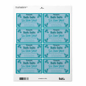 Arctisch blau aanpasbare zelfgemaakte badzouten etiket (Full Sheet)