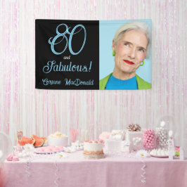 Arctisch Blau Tachtig en Fabulous 80ste Verjaardag Spandoek