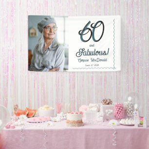 Arctisch Blau Zestig en Fabulous 60ste Verjaardags Spandoek