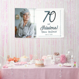 Arctisch Blau Zeventig en Fabulous 70ste Verjaarda Spandoek