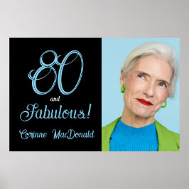 Arctisch Blauw Tachtig en Fantastische 80e Verjaar Poster