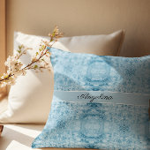 Arctisch comfort | Blauw & wit veerpatroon Kussen