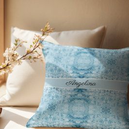 Arctisch comfort | Blauw & wit veerpatroon Kussen