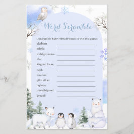 ARCTISCH DIER Sneeuwvlokken Bomen Woordzoek