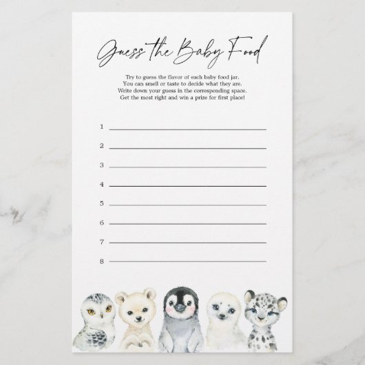 Arctisch Dieren Baby Shower Raad de Babyvoeding Sp (Voorkant)