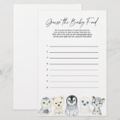 Arctisch Dieren Baby Shower Raad de Babyvoeding Sp (Voorkant / Achterkant)