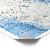 " Arctisch gebied: De kaart van de ARCTIC Ocean FL Poster (Hoek)