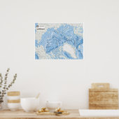 " Arctisch gebied: De kaart van de ARCTIC Ocean FL Poster (Keuken)