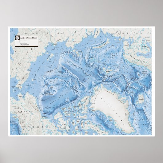 " Arctisch gebied: De kaart van de ARCTIC Ocean FL Poster (Voorkant)