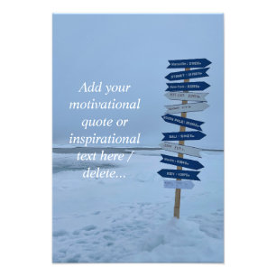 Arctisch landschap, Noordpool 90°Latitude, Aangepa Foto Afdruk