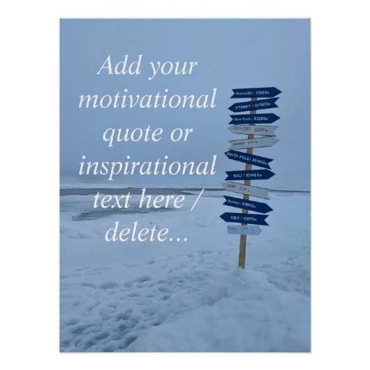 Arctisch landschap, Noordpool 90°Latitude, Aangepa Perfect Poster (Voorkant)