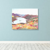 Arctisch meer in het najaar: Waterverf Canvas Stan Afdruk (Insitu (Houten vloer))