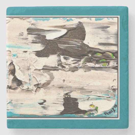 Arctisch Onderzetter, blauw en wit Stenen Onderzetter (Voorkant)