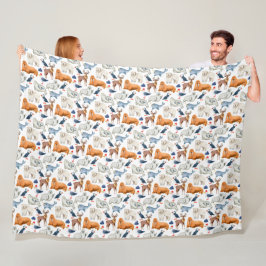 Arctisch patroon waterverf Noordelijke pool Dieren Fleece Deken