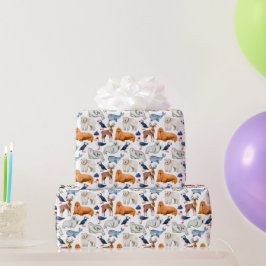 Arctisch patroon waterverf pool dieren zeehond wal cadeaupapier
