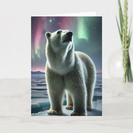 Arctisch Polar Beer Aurora Borealis Noorderlicht Feestdagen Kaart