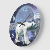 Arctisch Polar-Beer en Aurora Art-klok Grote Klok (Hoek)