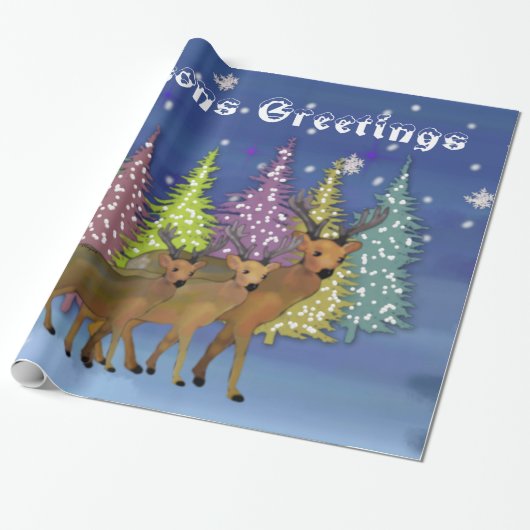 Arctisch rendierpapier voor rioolovervulling cadeaupapier (Uitgerold)