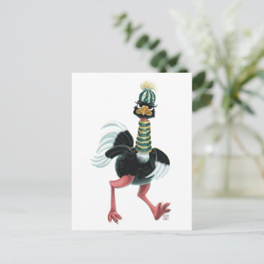 Arctisch struisvogel op de vlucht briefkaart (Staand voorkant)