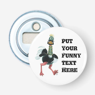 Arctisch struisvogel op de vlucht button flesopener