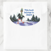 Arctisch struisvogel op de vlucht ovale sticker (Tas)