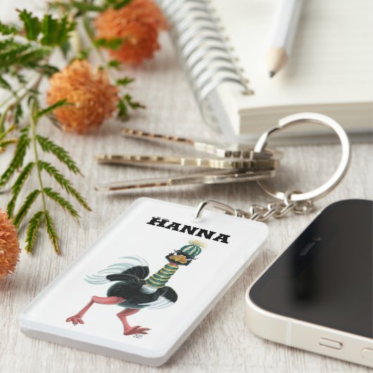 Arctisch struisvogel op de vlucht sleutelhanger (Voorkant Rechts)