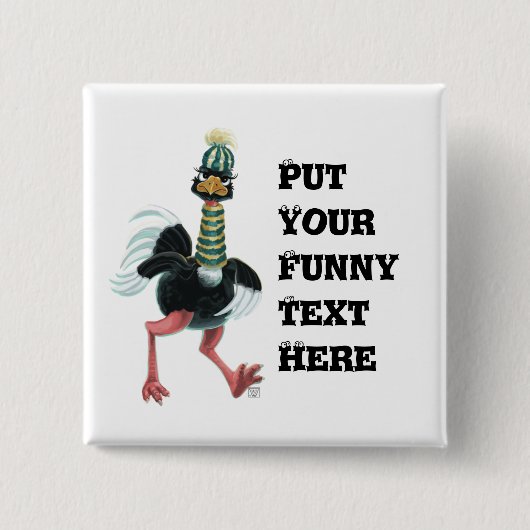 Arctisch struisvogel op de vlucht vierkante button 5,1 cm (Voorkant)